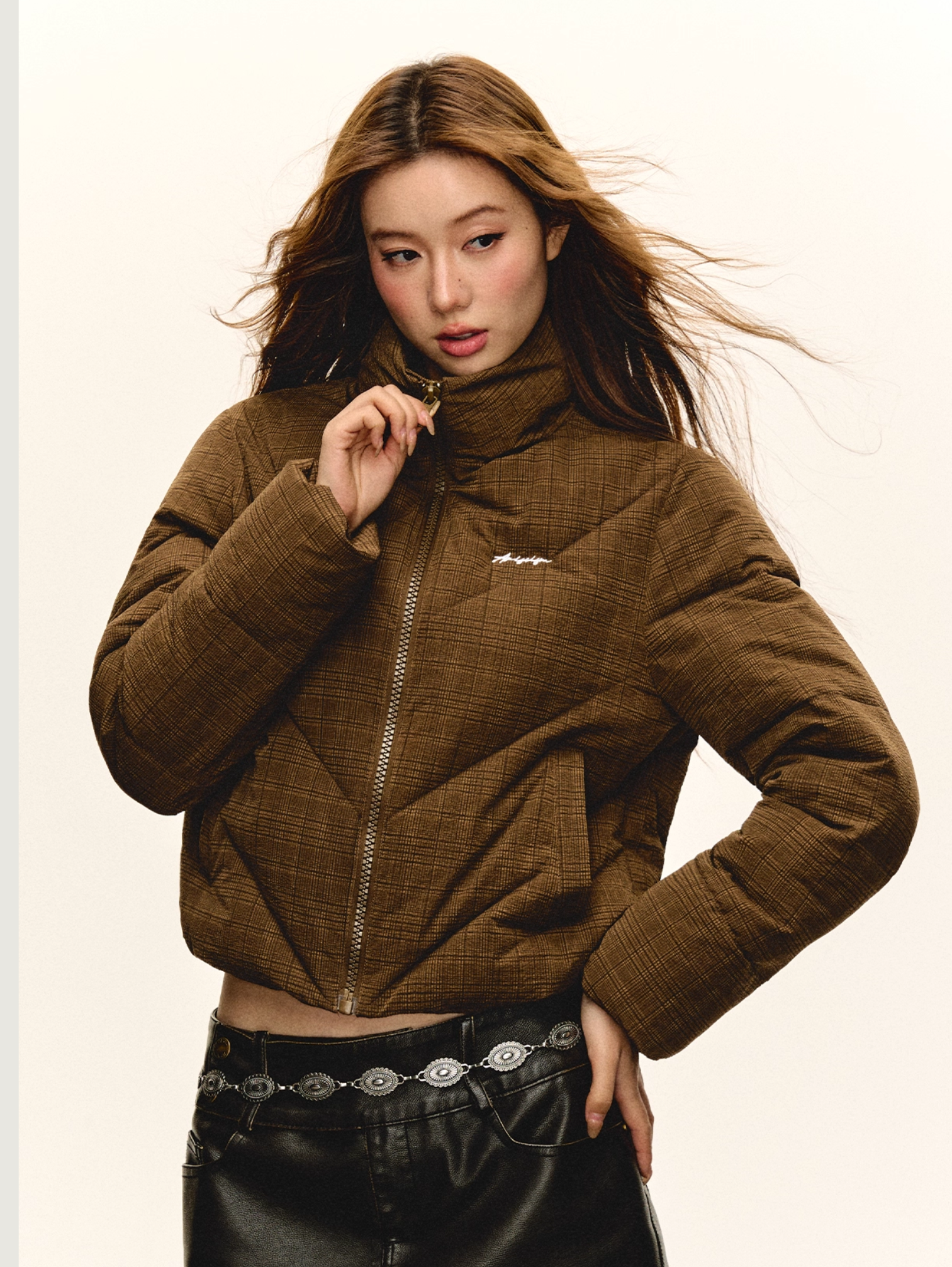 QUILTED STAND COLLAR JACKET