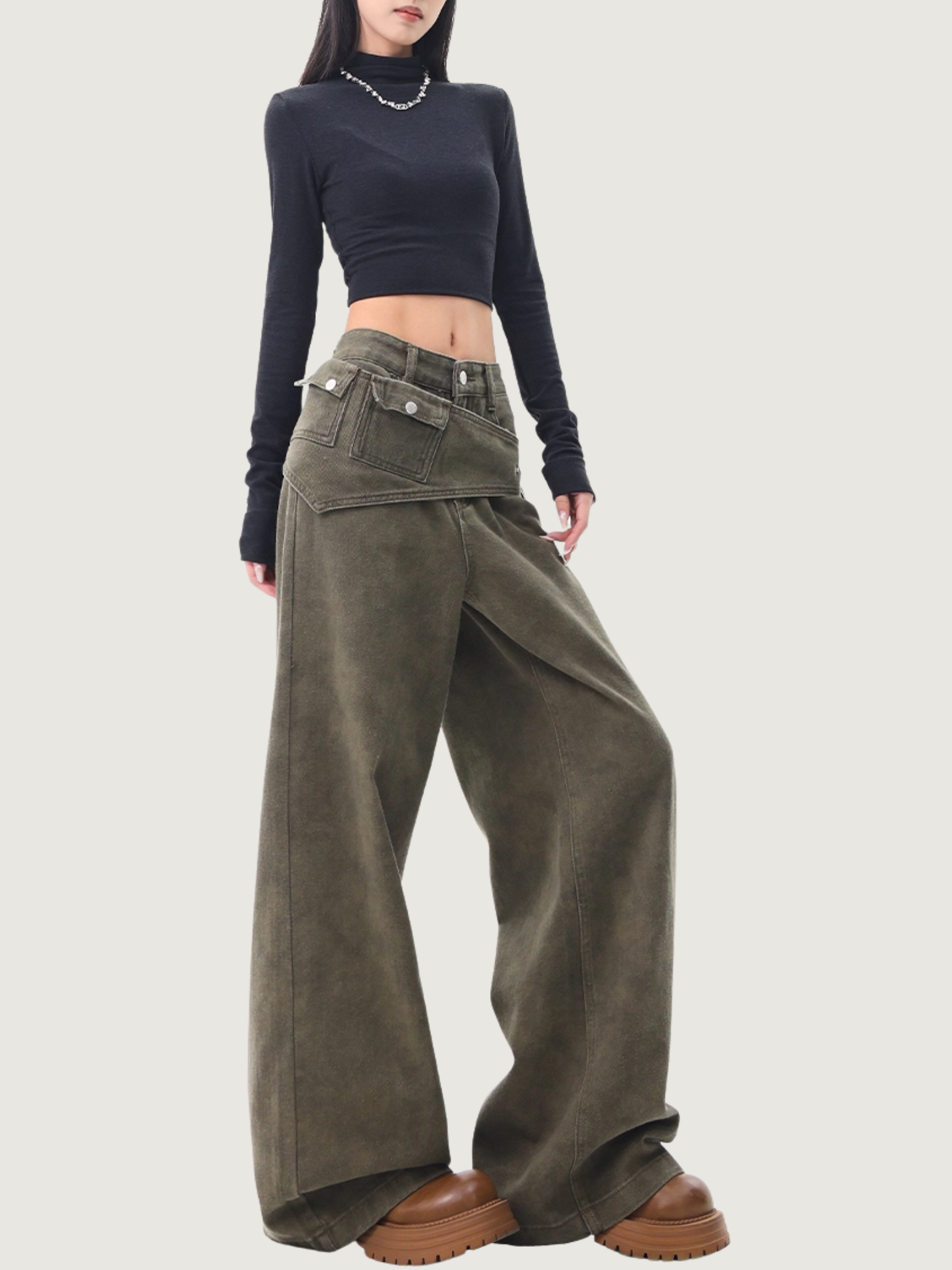 AMERICAN VINTAGE GREEN FLARED JEANS