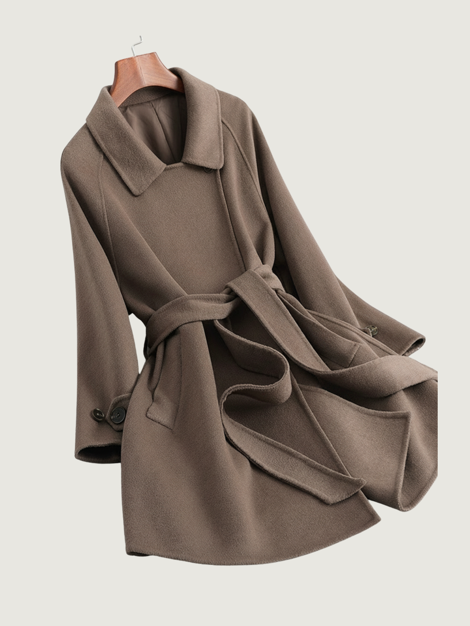 SHORT DOUBLE-FACED CASHMERE COAT