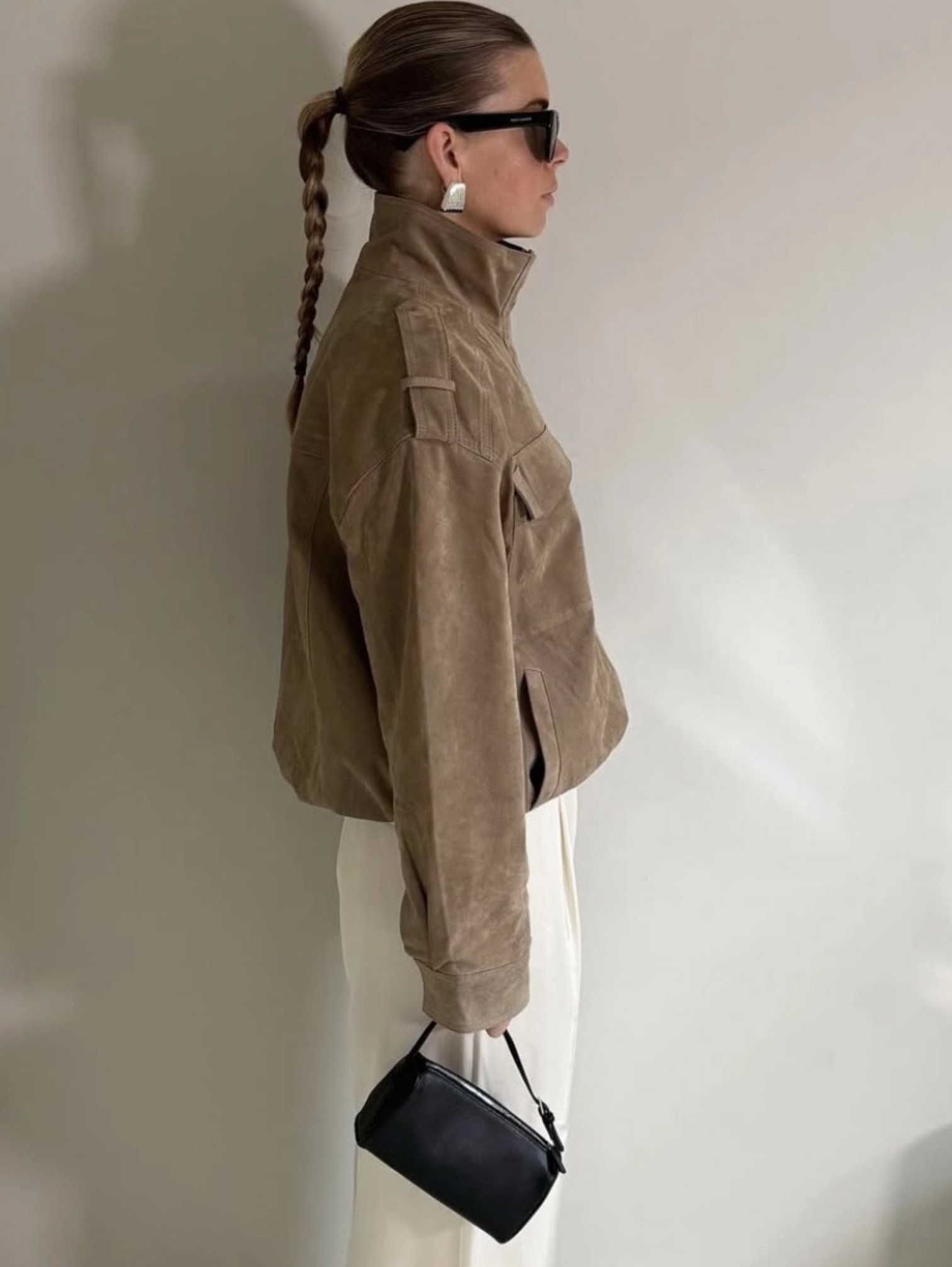 SUEDE TEXTURE BOMBER JACKET