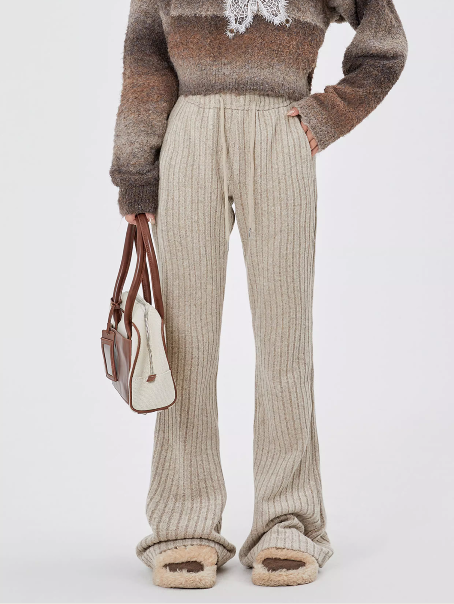 CASUAL RETRO FLARED TROUSERS