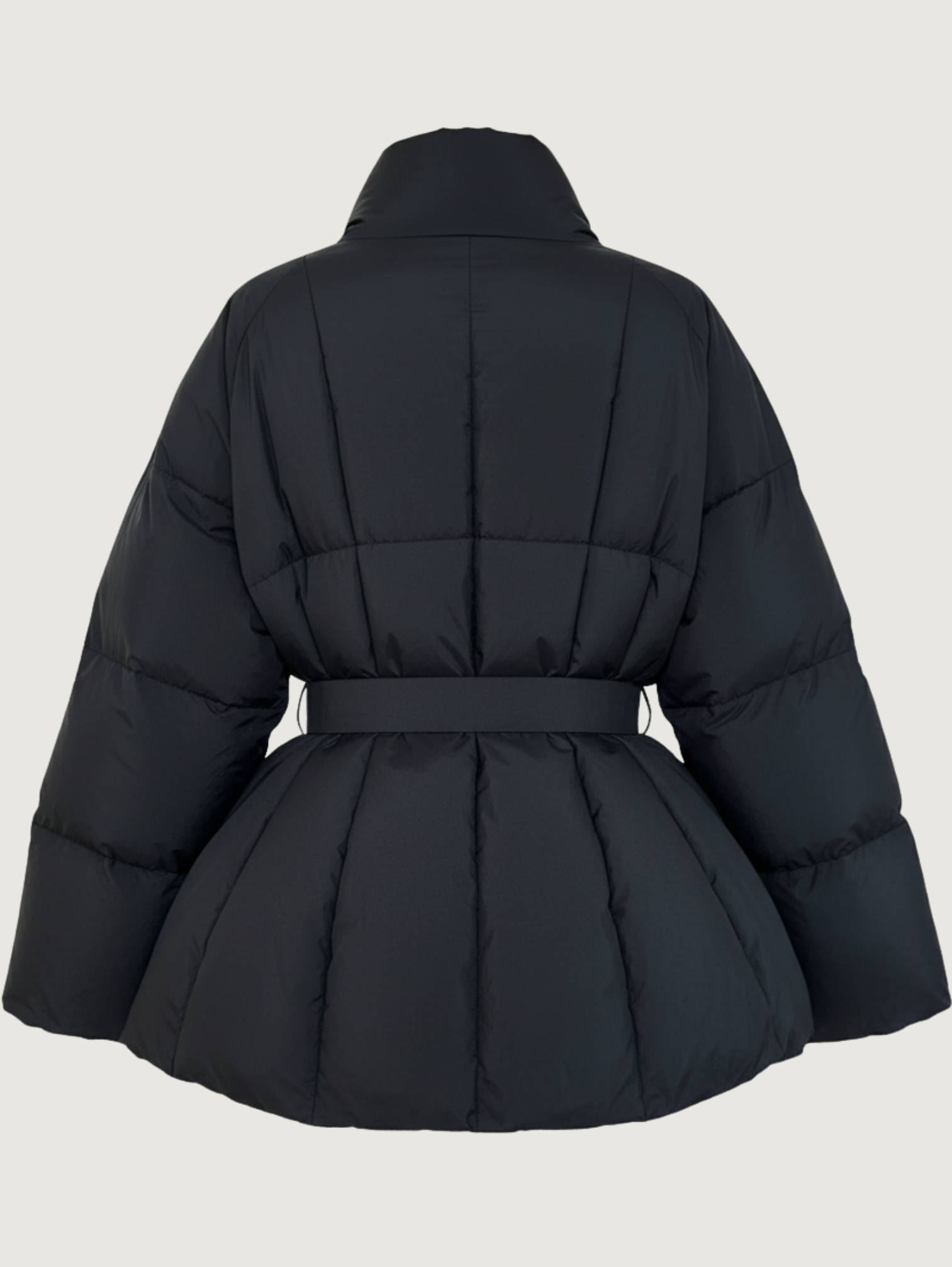 ELEGANT BELTED PUFFER DOWN JACKET