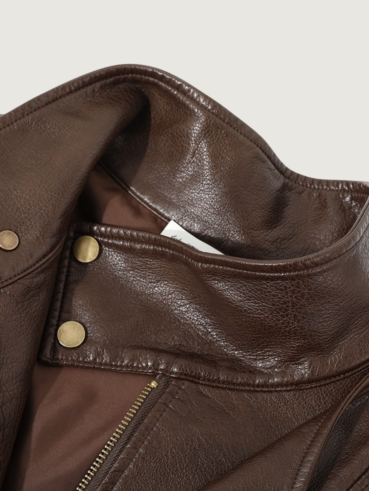 AMERICAN STAND COLLAR LEATHER JACKET