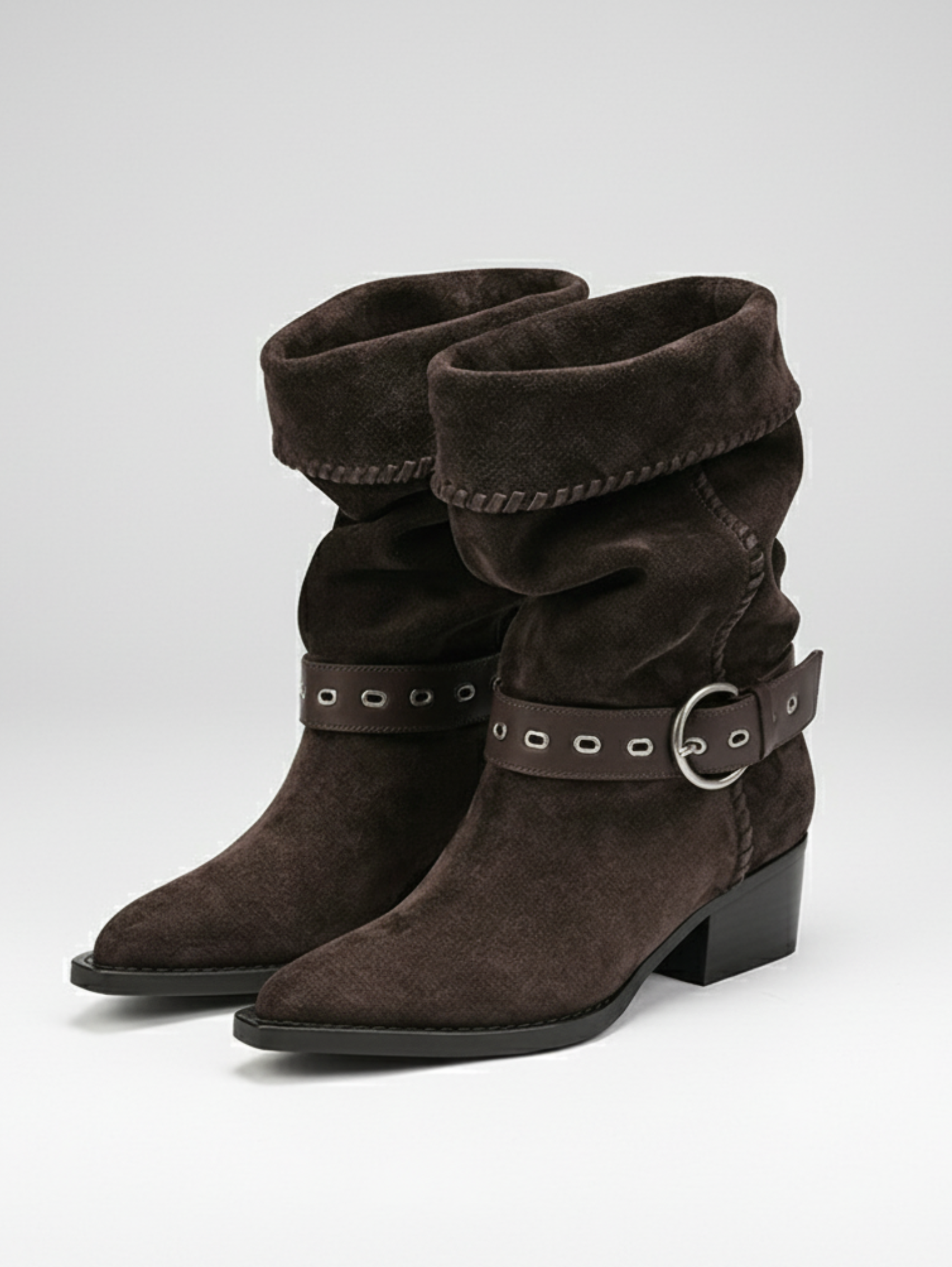 BUCKLE STACKED BOOTS