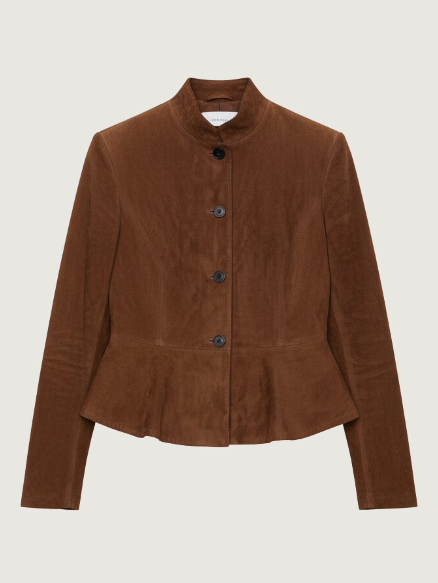 IMITATION SUEDE BROWN SHORT JACKET