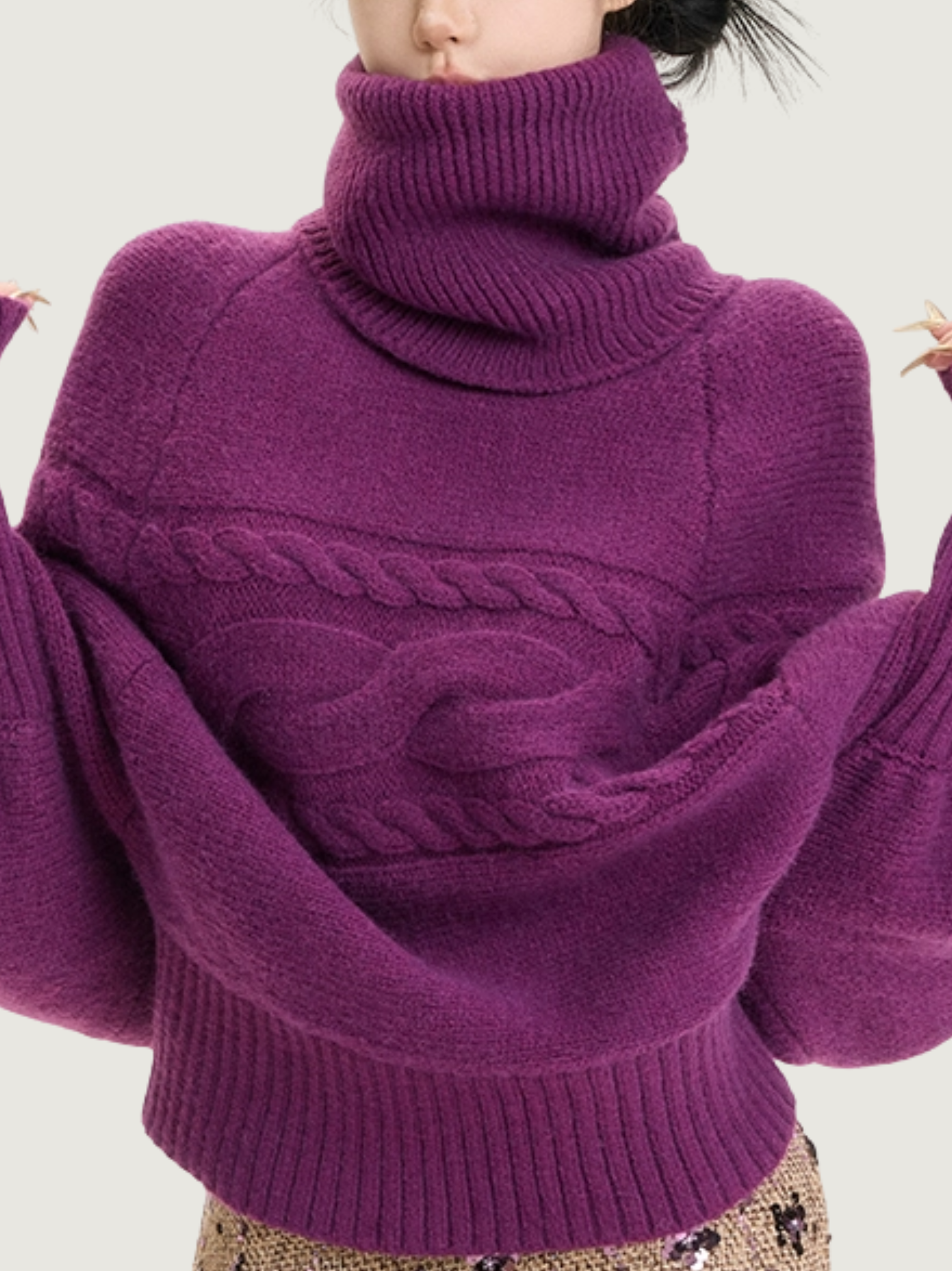 PURPLE TURTLENECK SWEATER