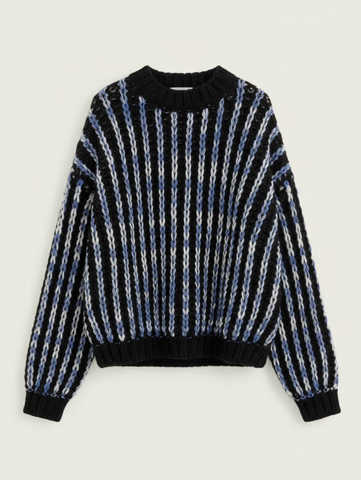 RETRO CONTRAST STRIPE KNIT SWEATER