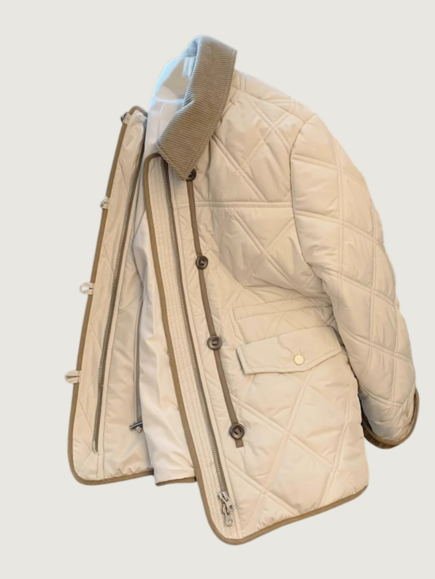 LAPEL PADDED QUILTED JACKET