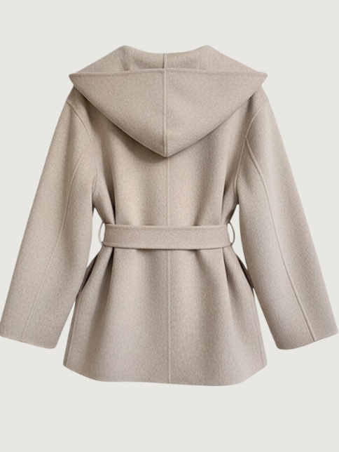 VERSATILE FRENCH STYLE WOOL HOODIE COAT