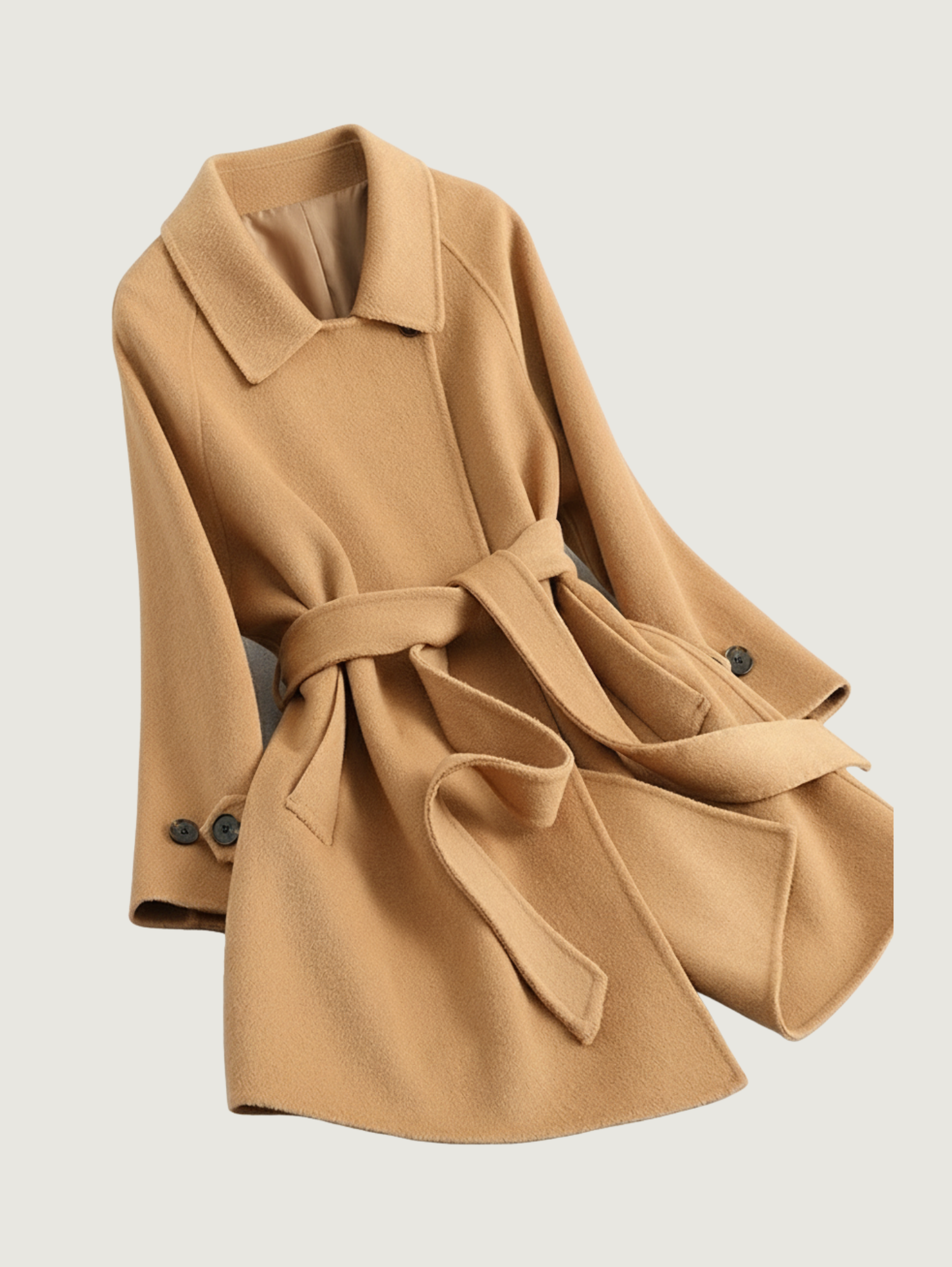 SHORT DOUBLE-FACED CASHMERE COAT