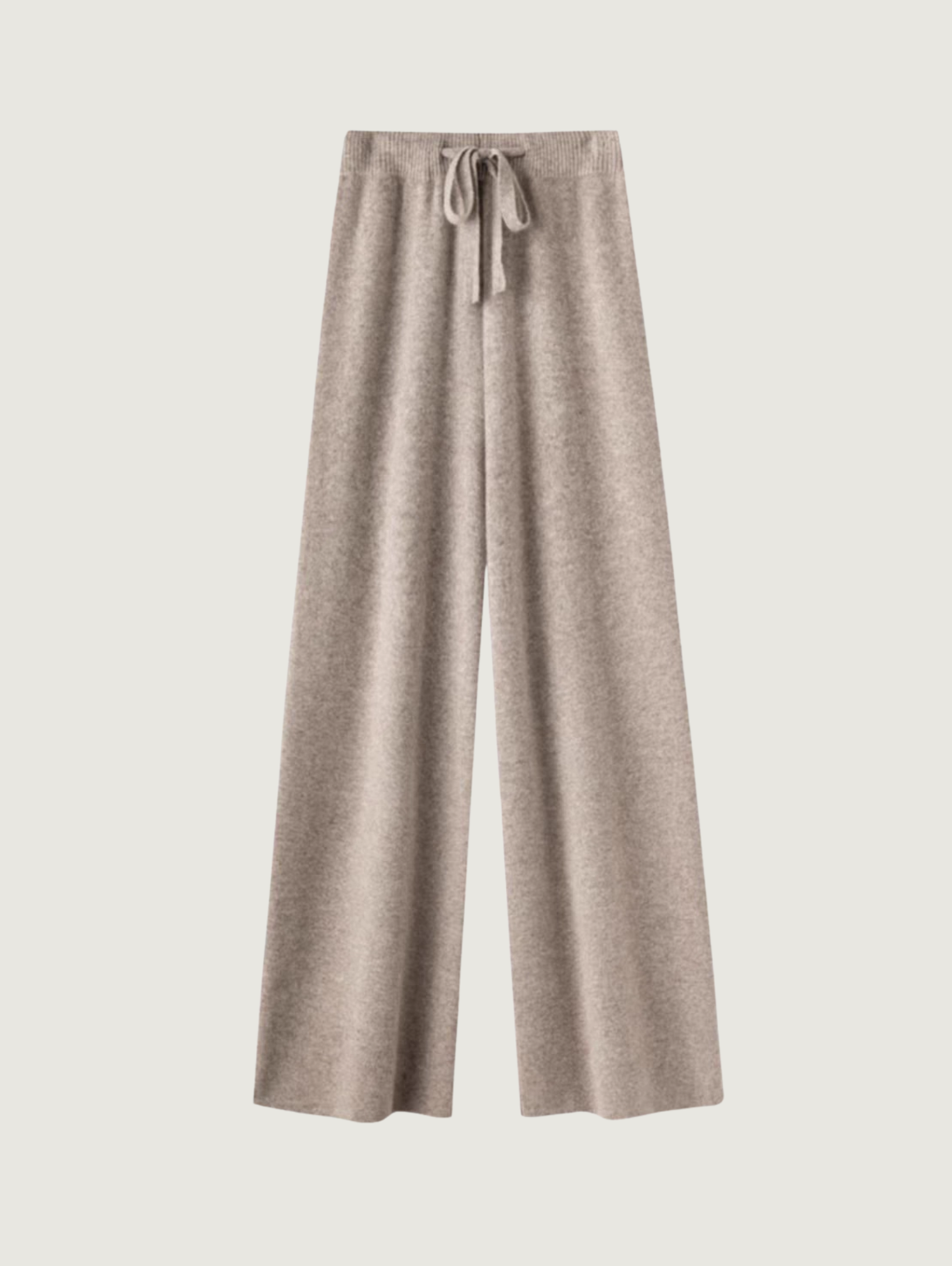 100% WOOL WIDE-LEG KNIT PANTS