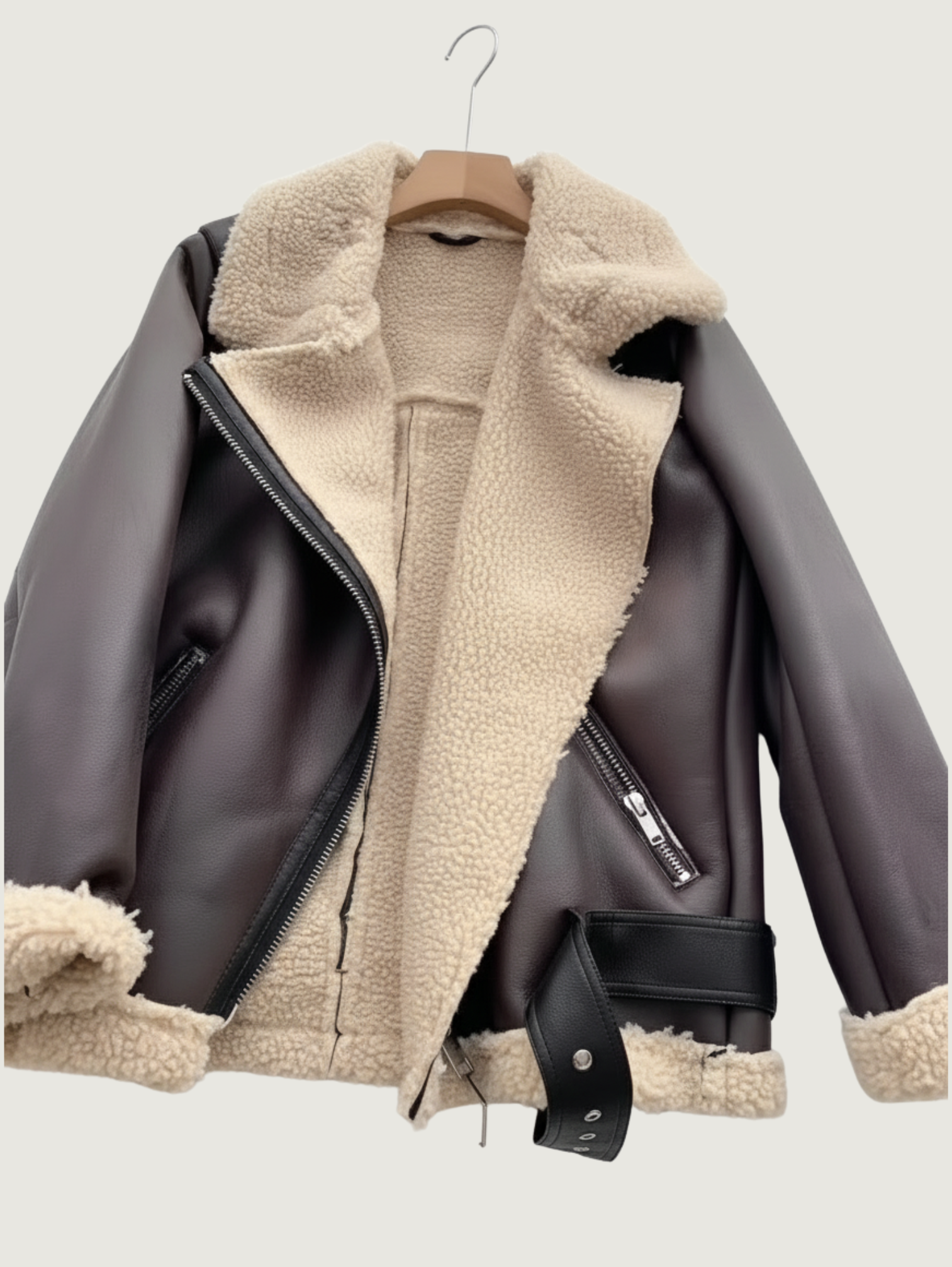 WINTER LAMB WOOL SHEARLING BIKER JACKET