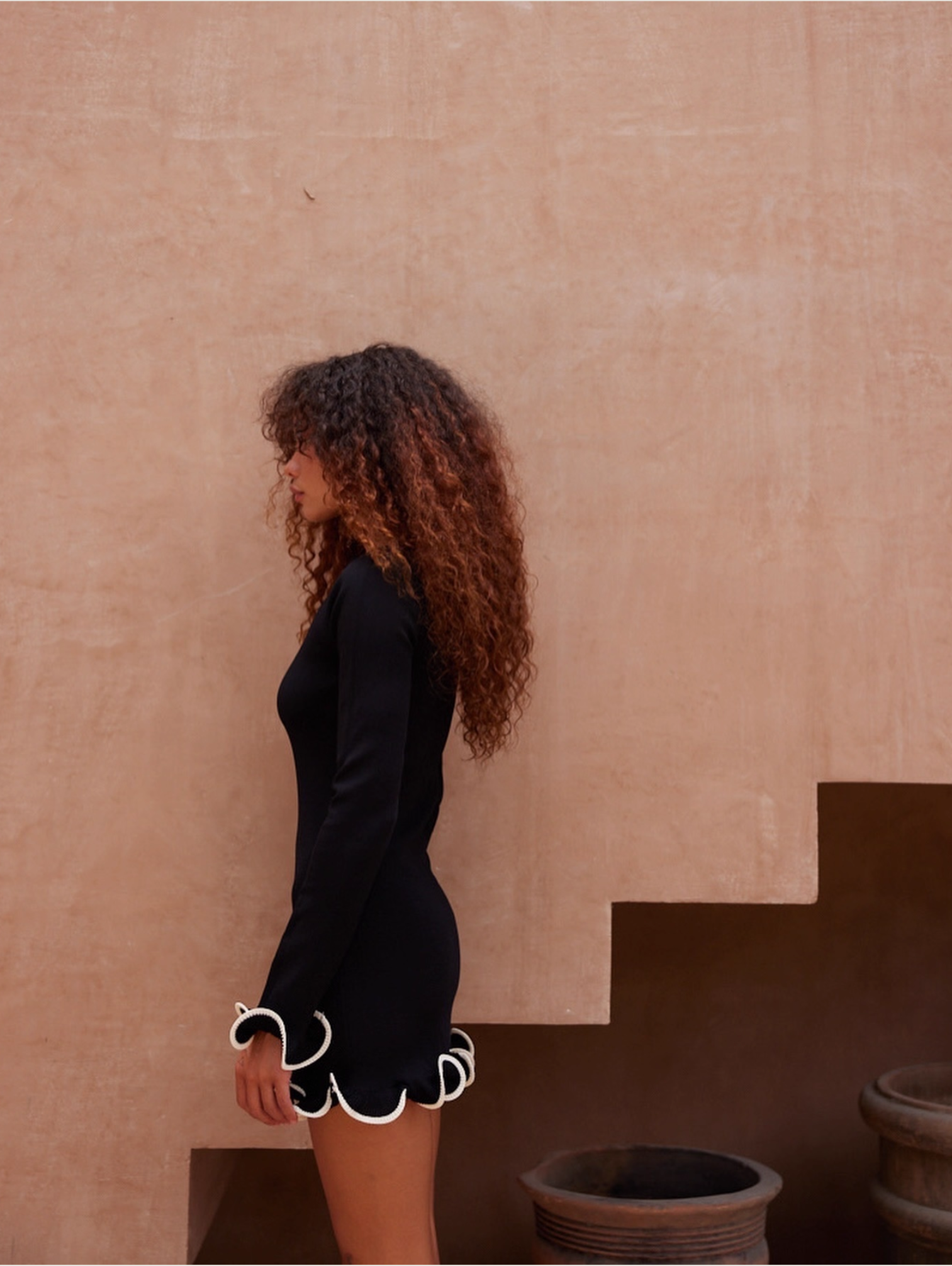 LACE PATCHWORK KNIT DRESS