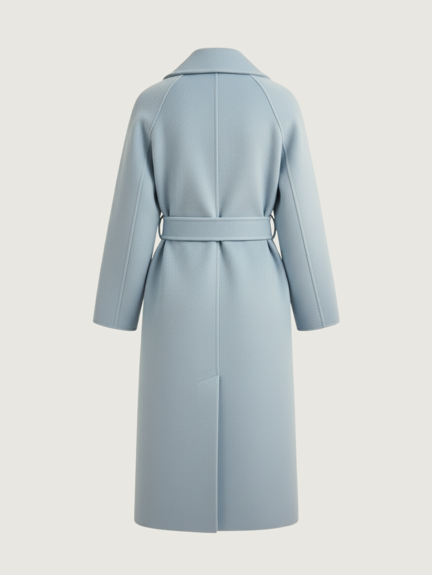 BLUE WOOL BELTED COAT