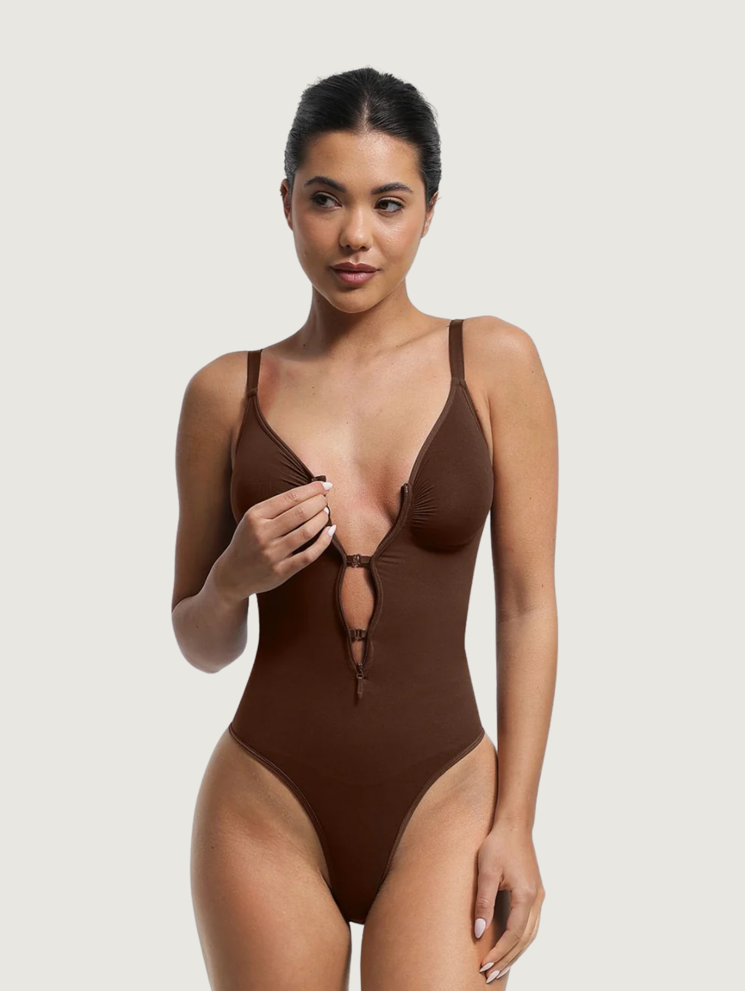 ZIP & SHAPE SEAMLESS BODYSUIT