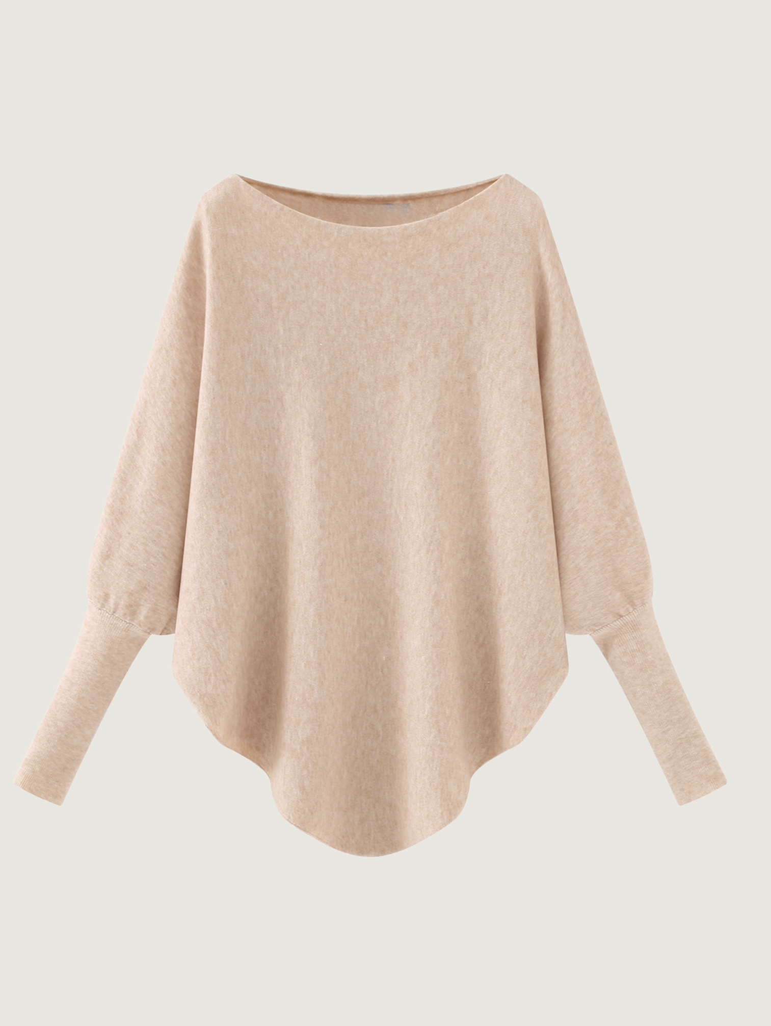 ASYMMETRIC BATWING KNIT SWEATER