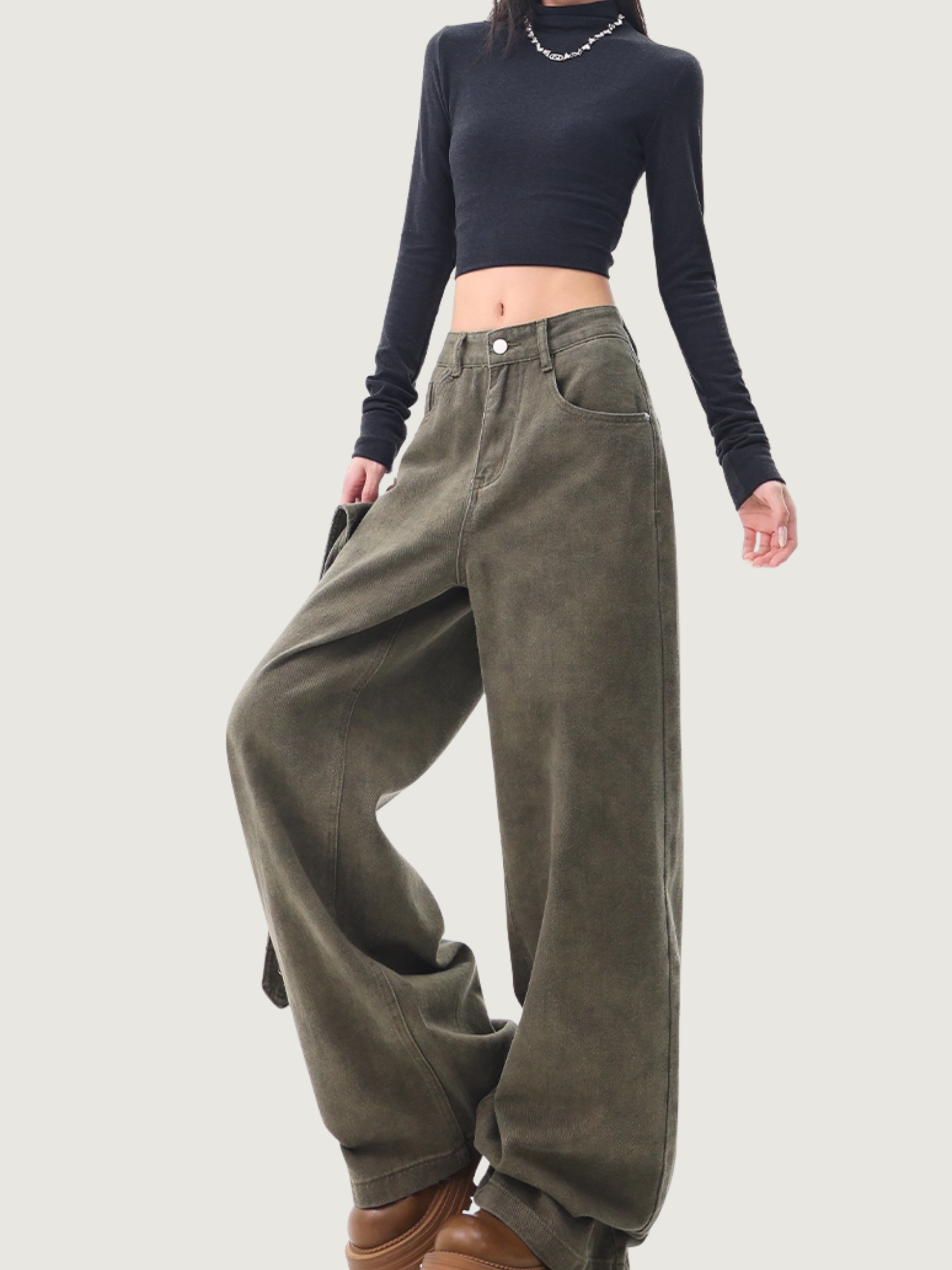 AMERICAN VINTAGE GREEN FLARED JEANS