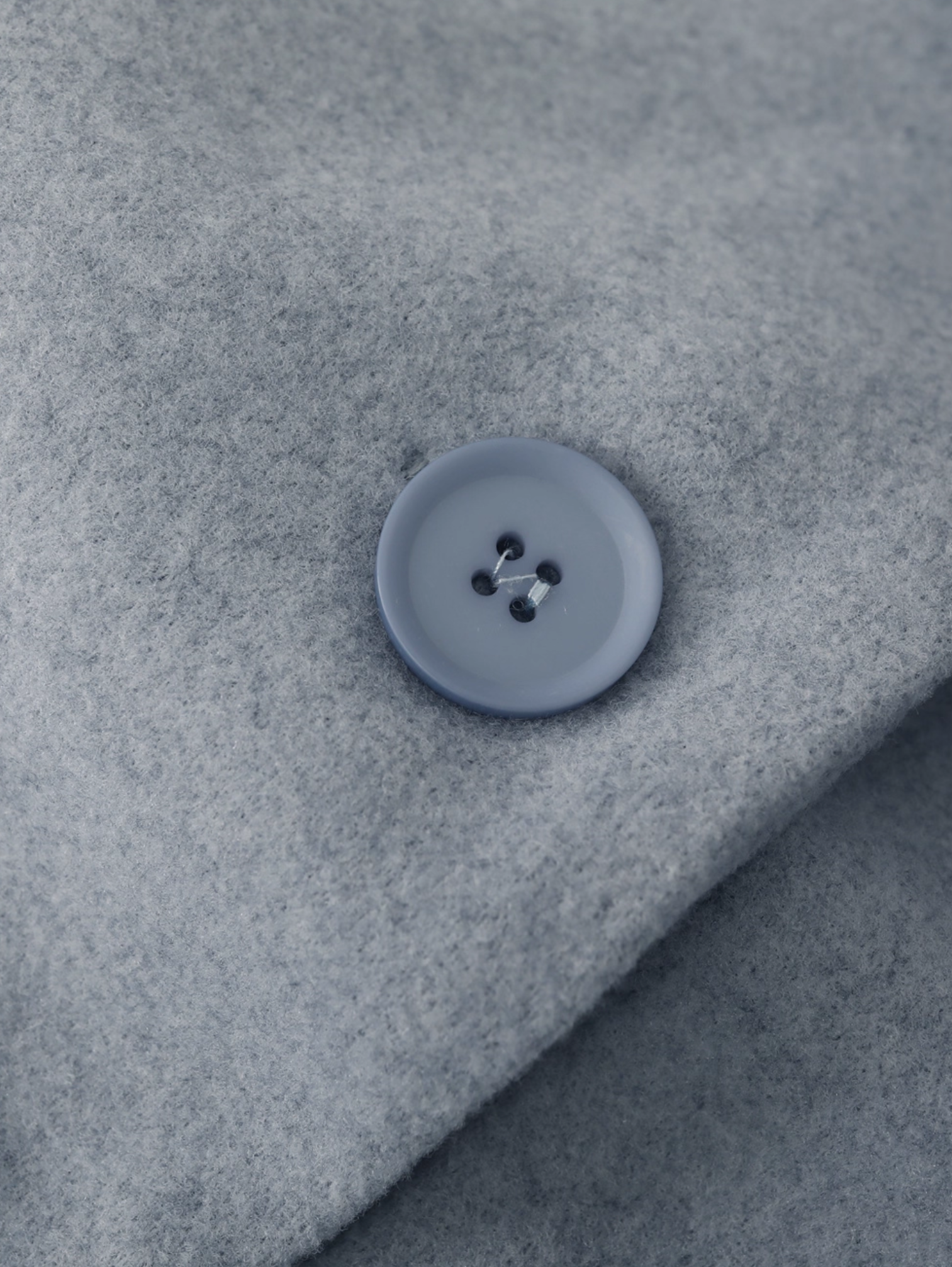 DESIGN FLORAL WOOL COAT WITH SCARF COLLAR – HAZE BLUE