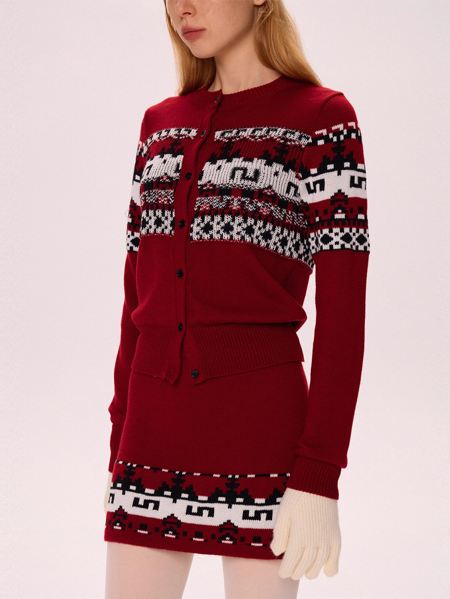 JACQUARD KNIT CARDIGAN