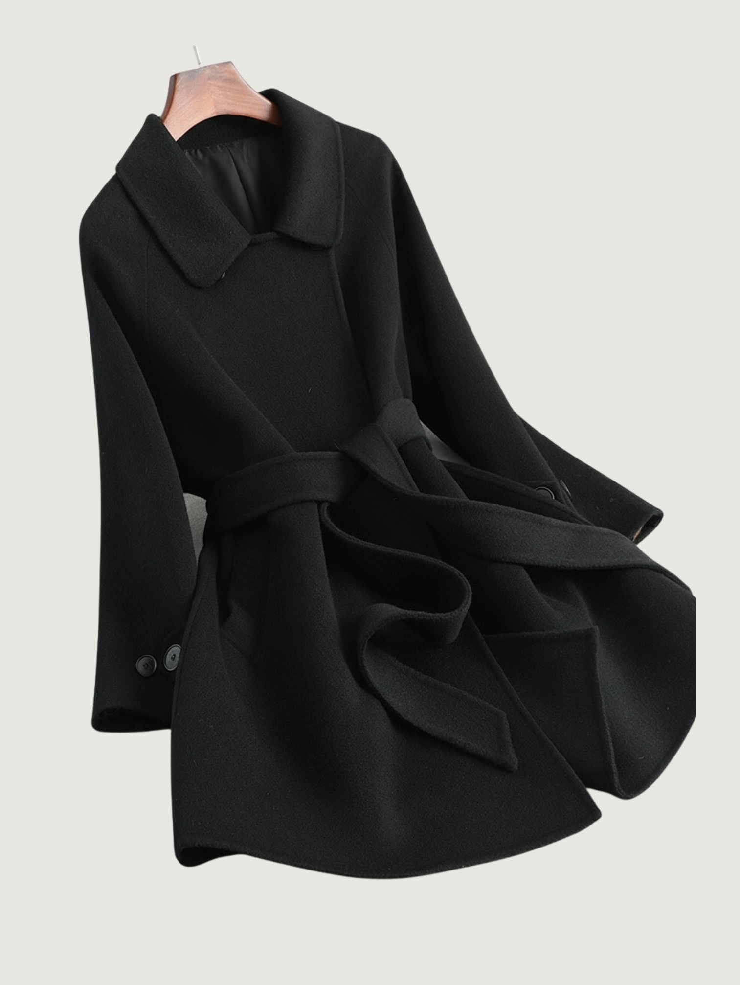 SHORT DOUBLE-FACED CASHMERE COAT