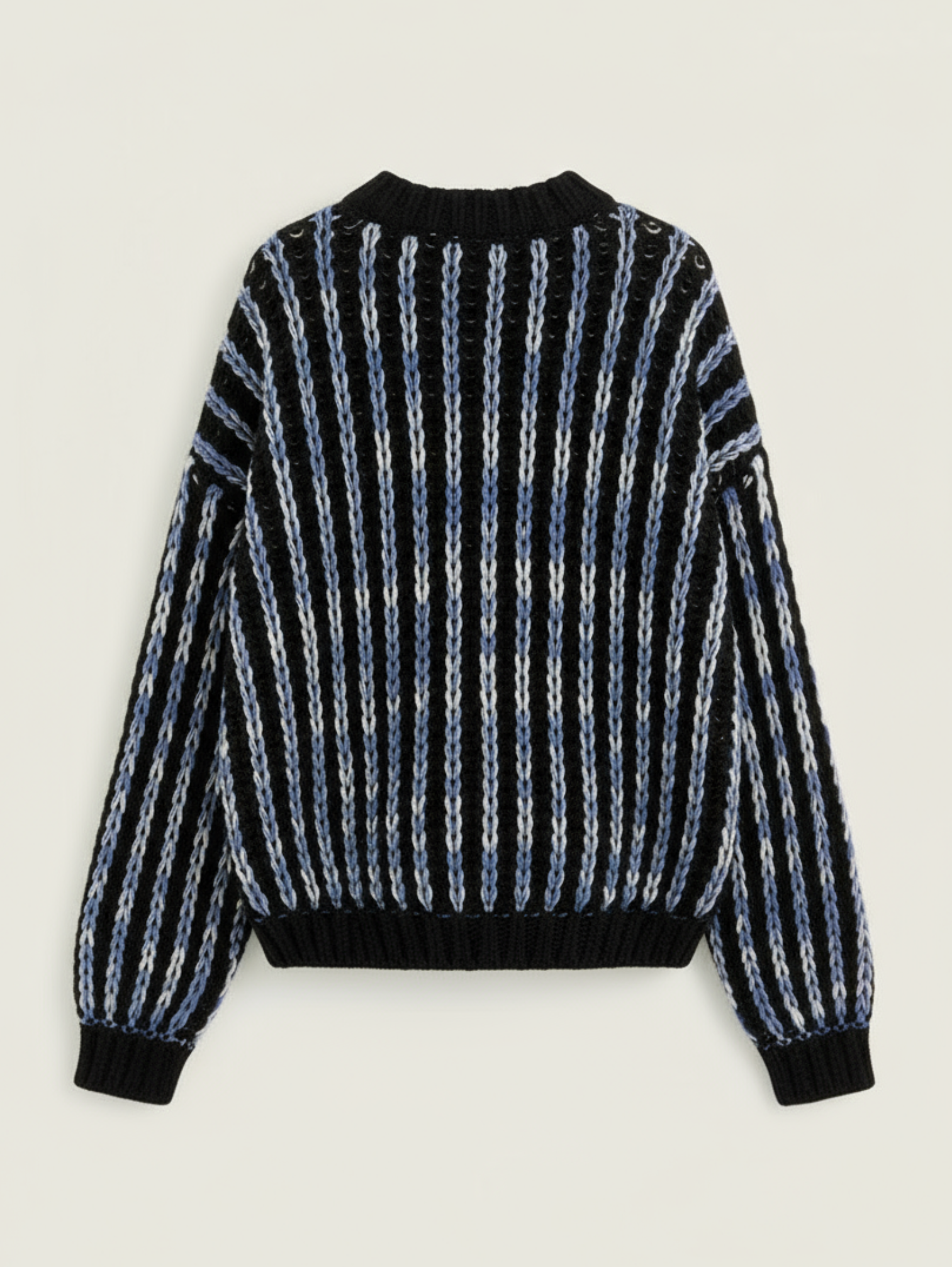 RETRO CONTRAST STRIPE KNIT SWEATER