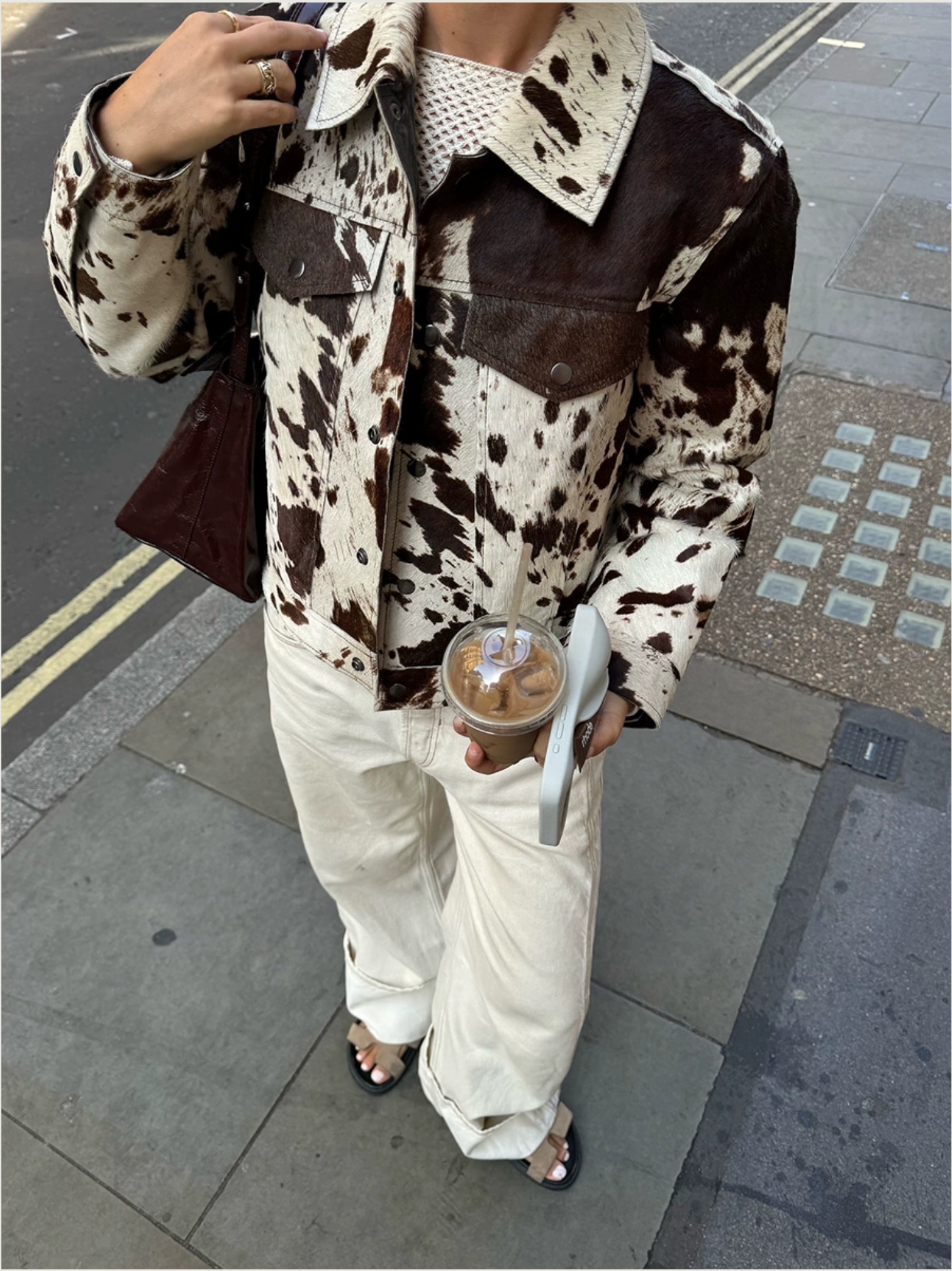 VINTAGE COW PRINT SHORT JACKET