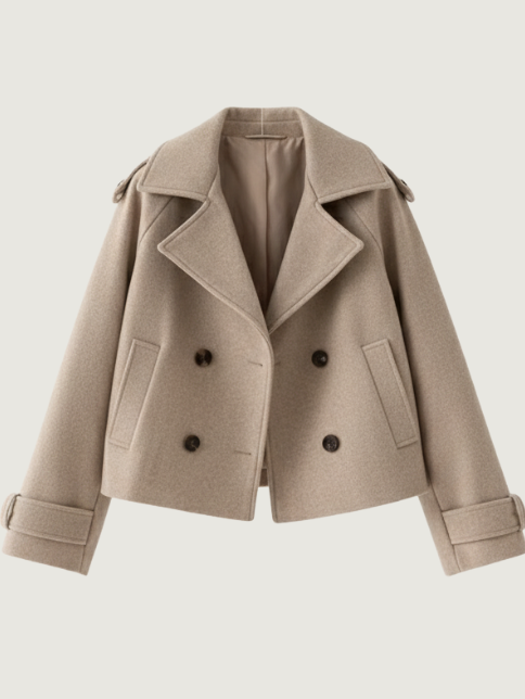 RETRO WOLLEN SUIT COLLAR JACKET