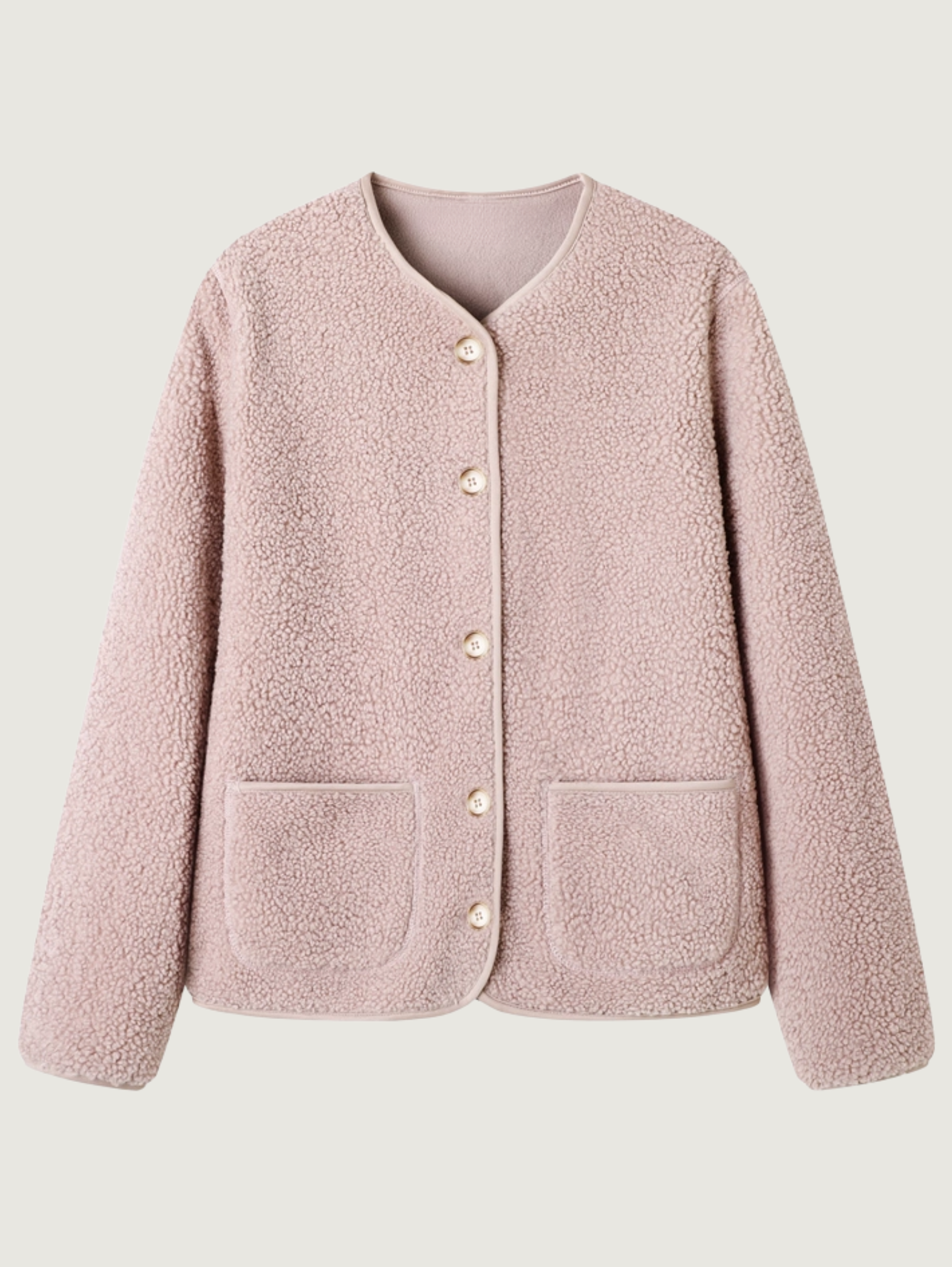 COZY FAUX LAMB FLEECE JACKET