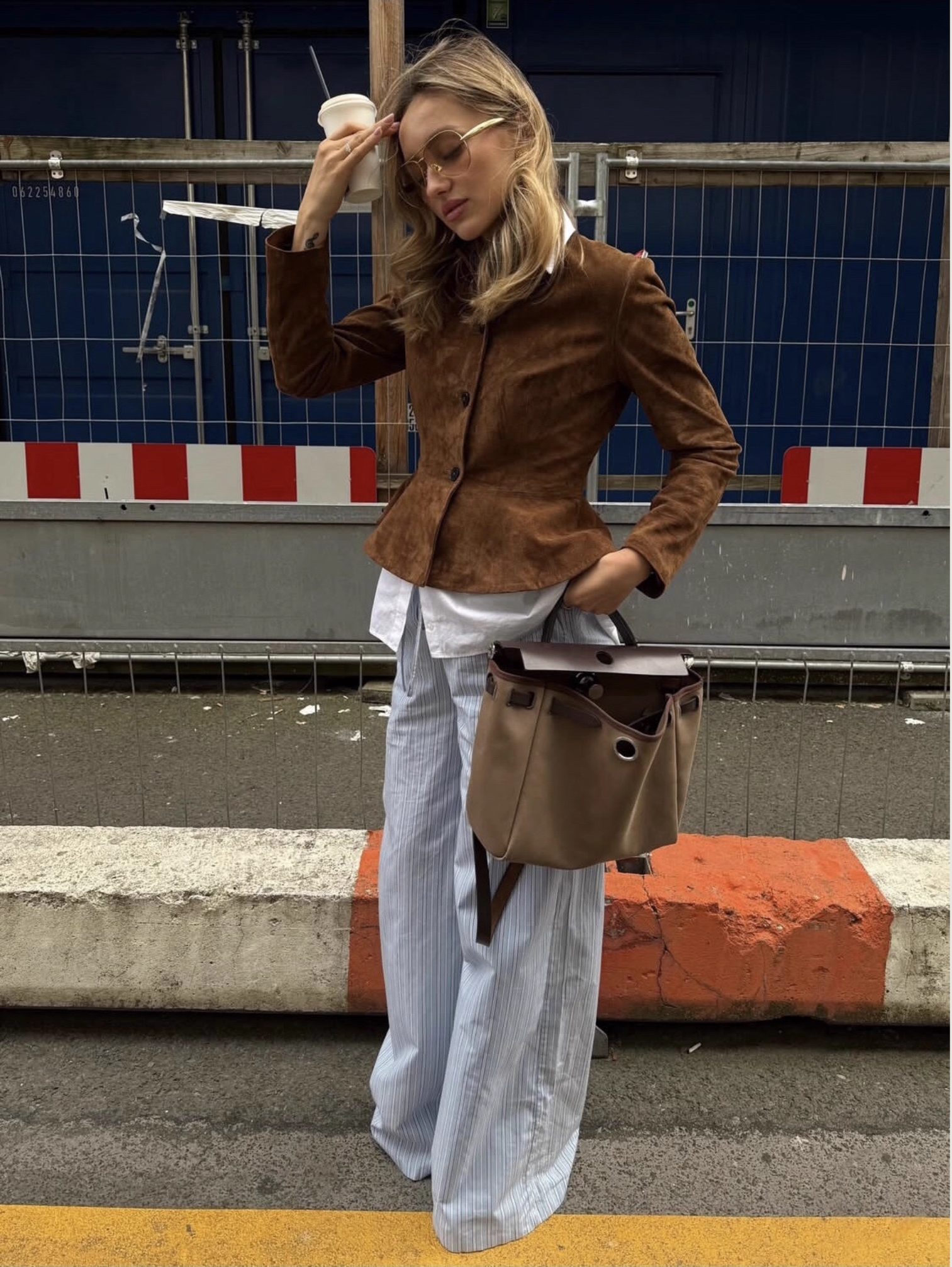 IMITATION SUEDE BROWN SHORT JACKET