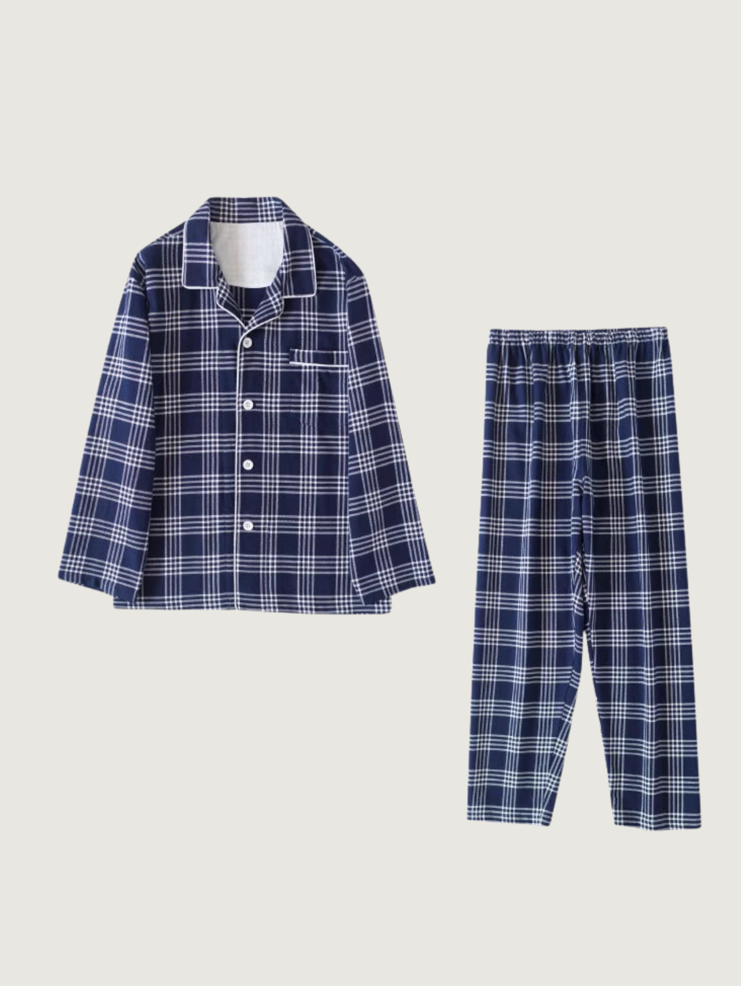 NAVY UNISEX PURE COTTON PAJAMA SET