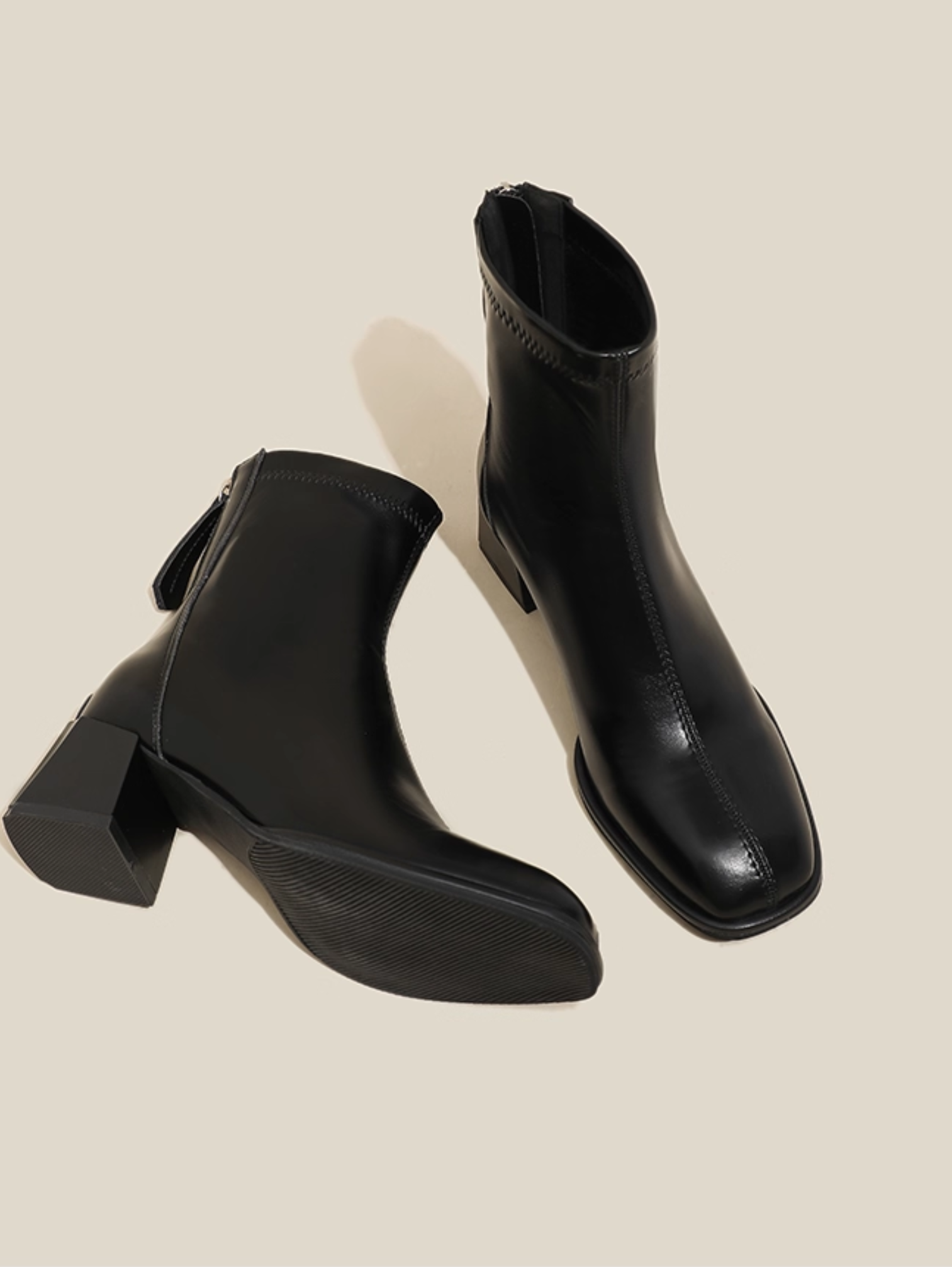 ELEGANT BLOCK HEEL ANKLE BOOTS