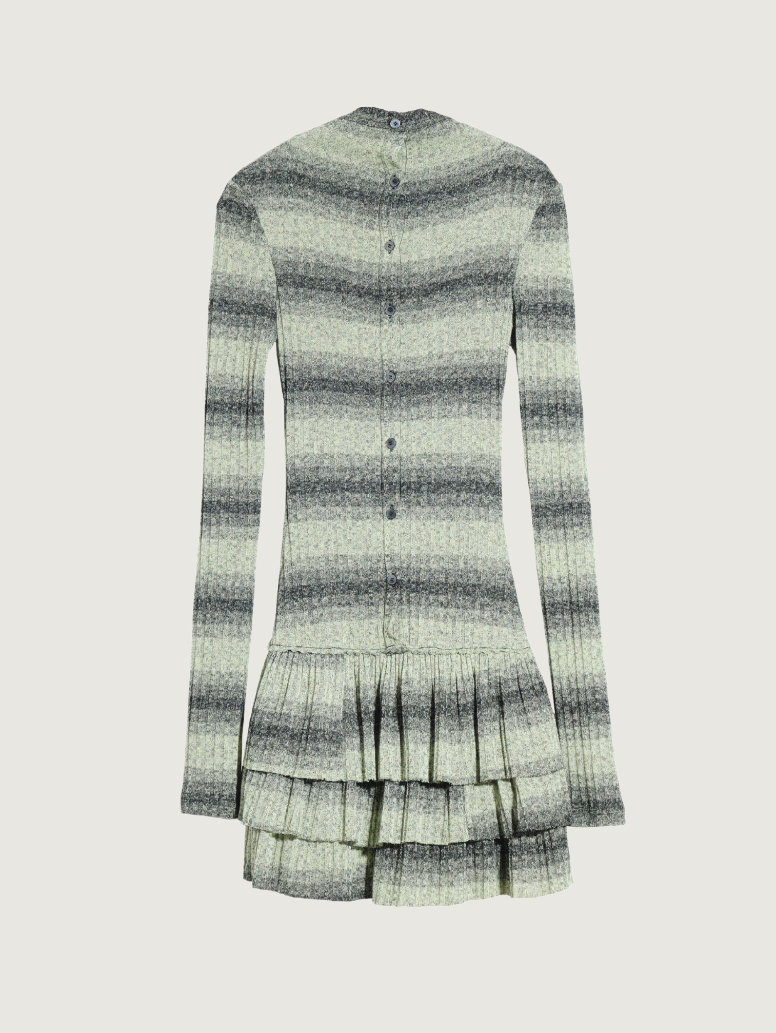 STRIPED RUFFLE TWO-PIECE KNIT DRESS