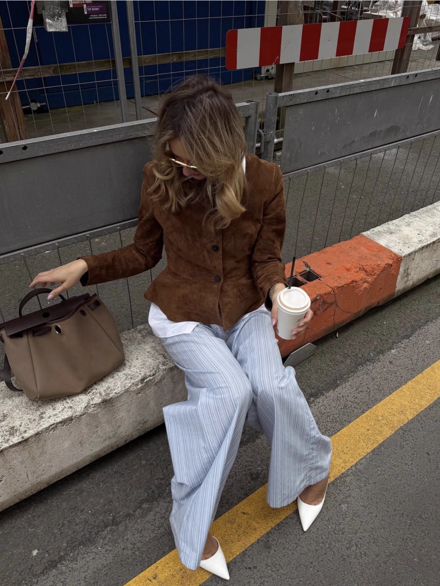 IMITATION SUEDE BROWN SHORT JACKET