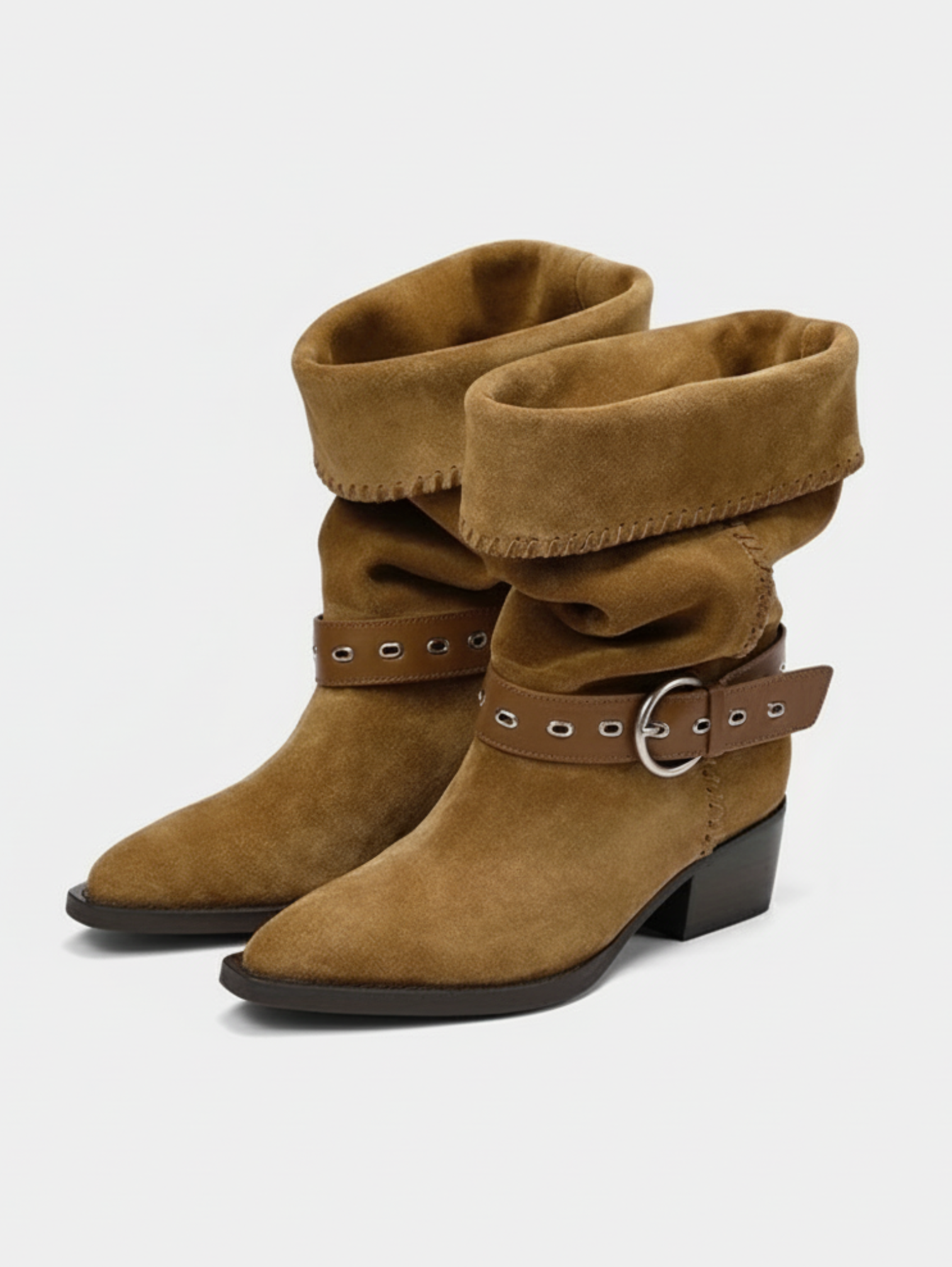 BUCKLE STACKED BOOTS