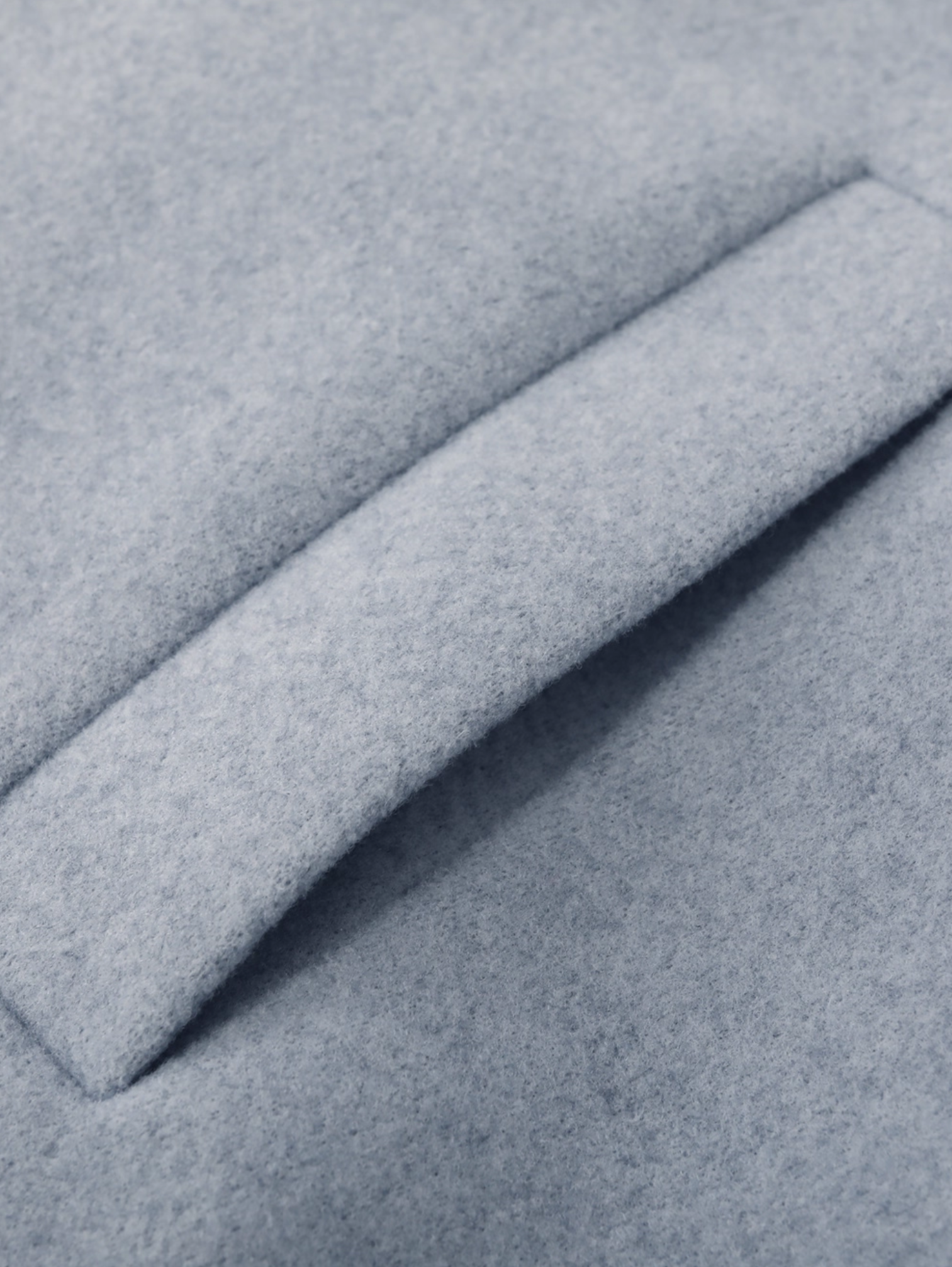 DESIGN FLORAL WOOL COAT WITH SCARF COLLAR – HAZE BLUE