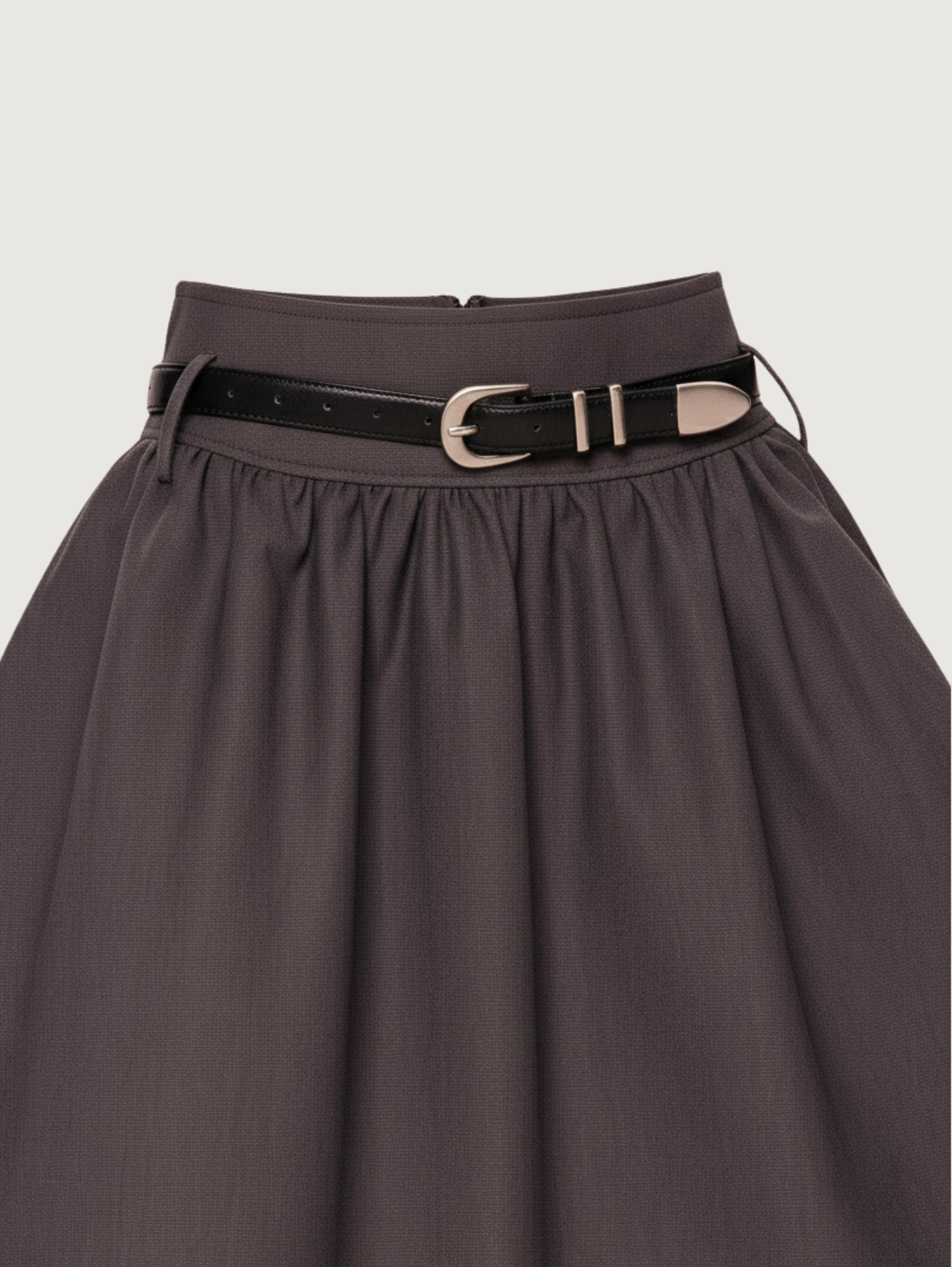LOW WAIST FLARED PLEATED SKIRT