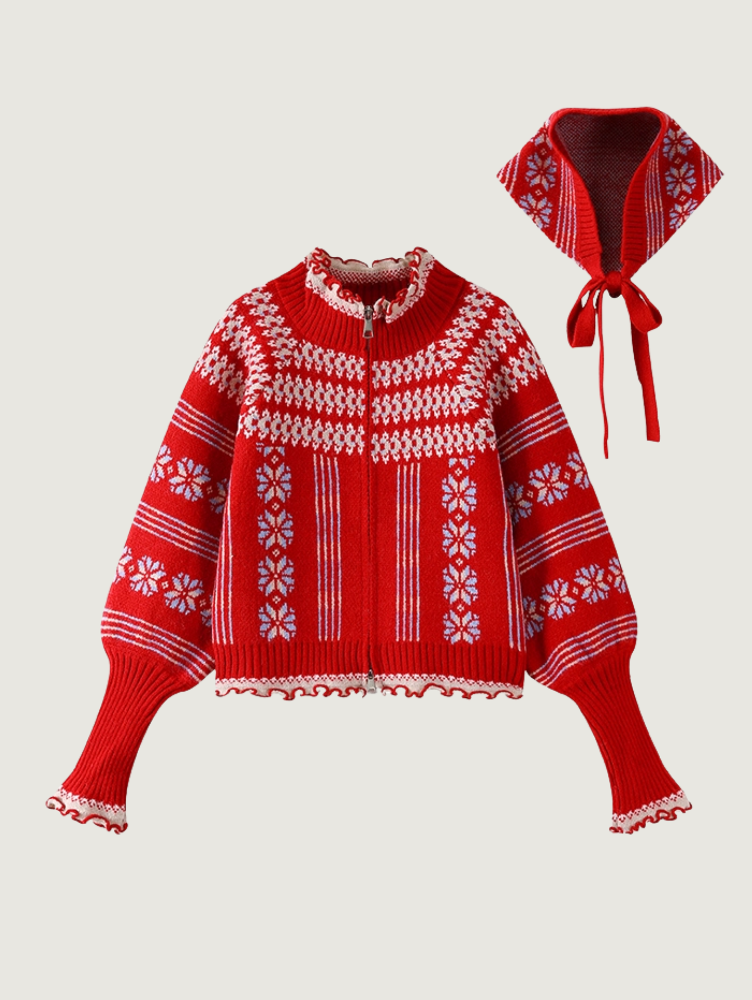 FAIRY ISLE ZIP KNIT CARDIGAN