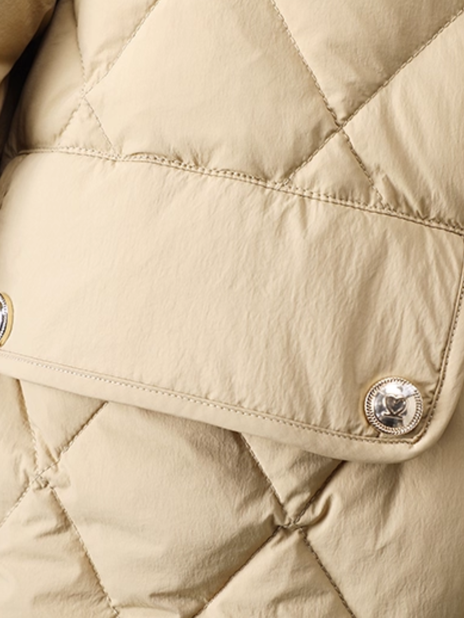 CONTRAST COLLAR MID-LENGTH QUILTED COAT