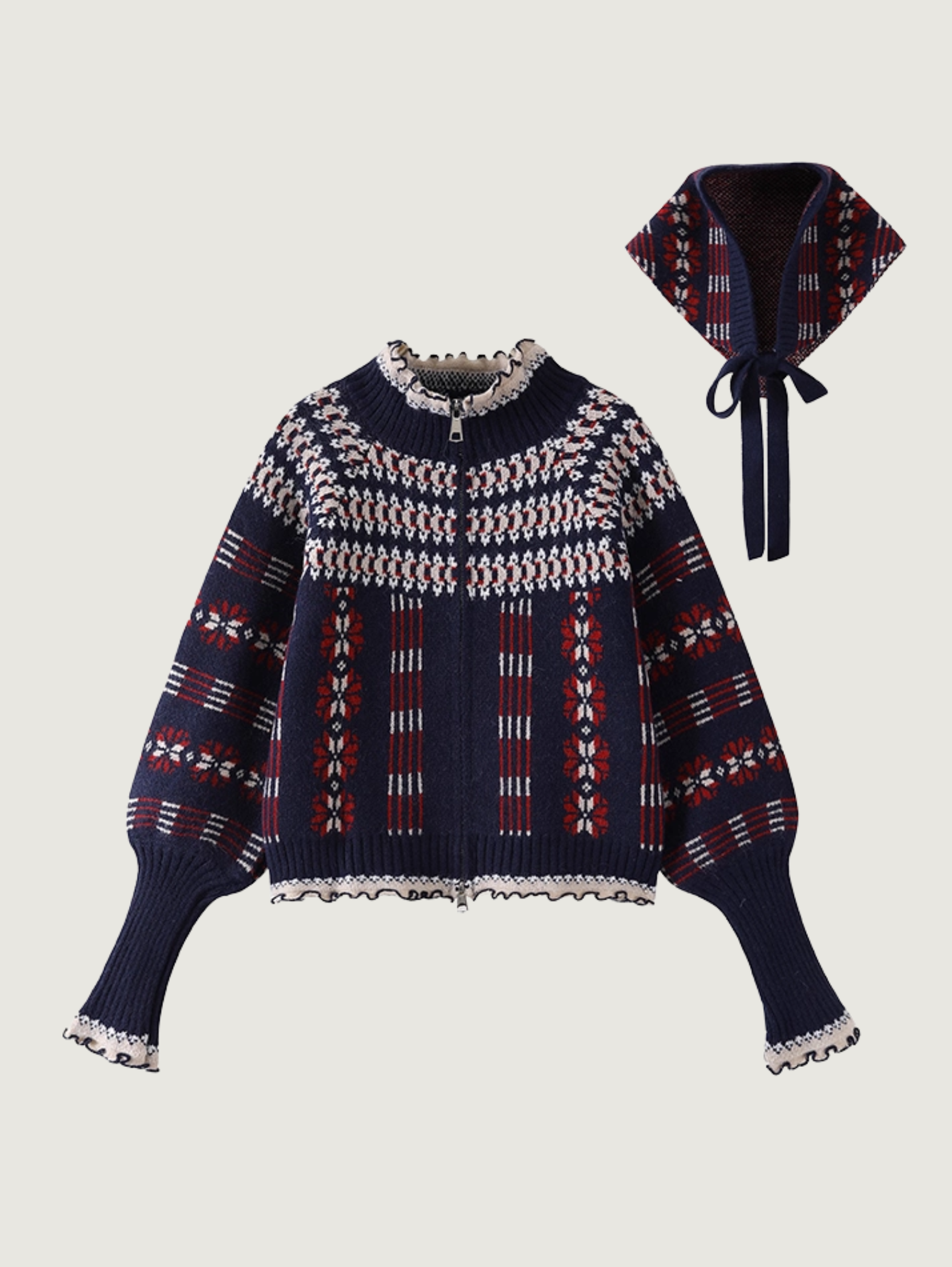 FAIRY ISLE ZIP KNIT CARDIGAN