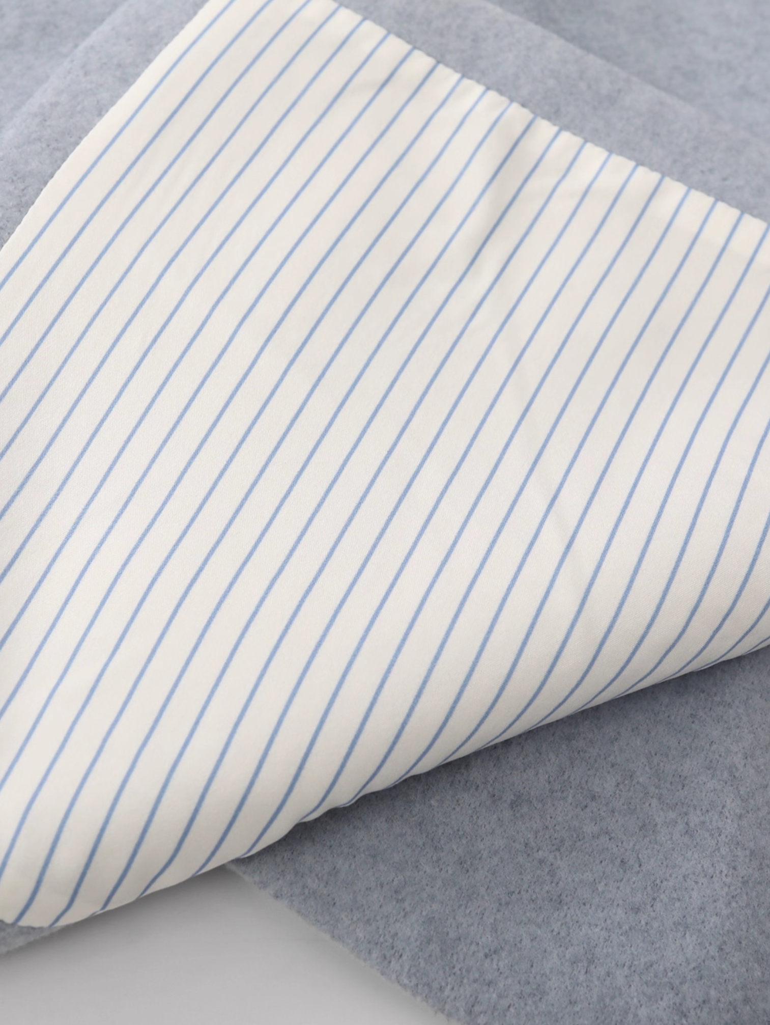 DESIGN FLORAL WOOL COAT WITH SCARF COLLAR – HAZE BLUE