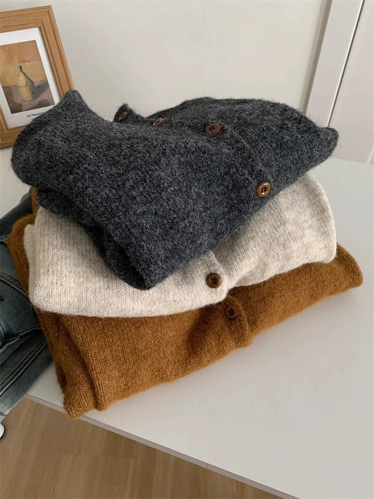 HIGH-END STAND COLLAR KNIT CARDIGAN